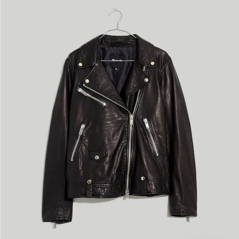 Madewell Washed Leather Oversized Motorcycle Jacket